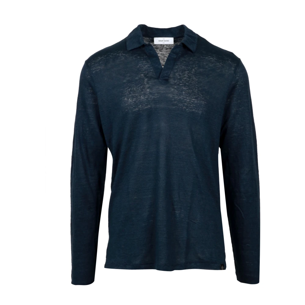 Gran Sasso V-neck Knitwear Blue Heren
