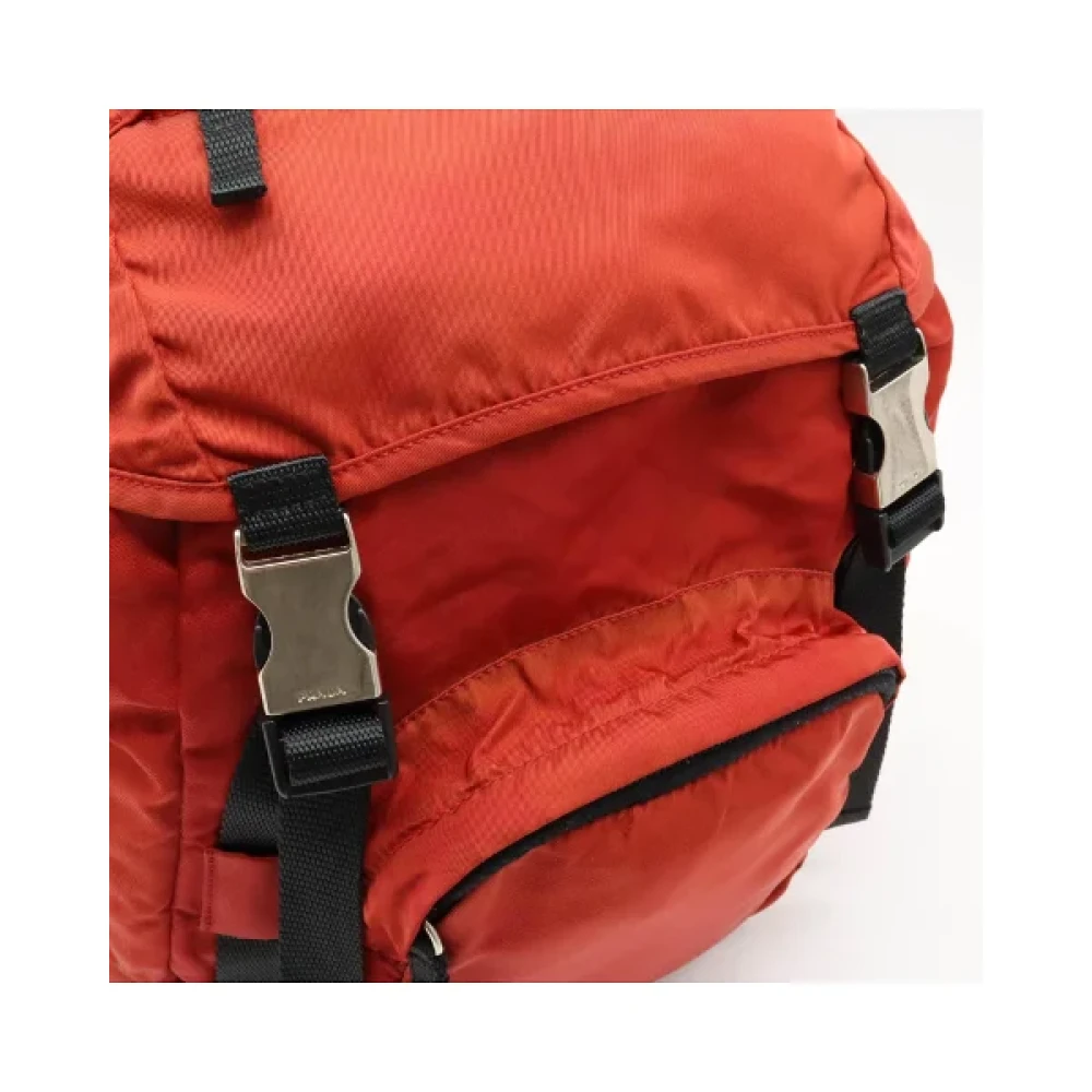 Prada Vintage Pre-owned Nylon backpacks Orange Dames