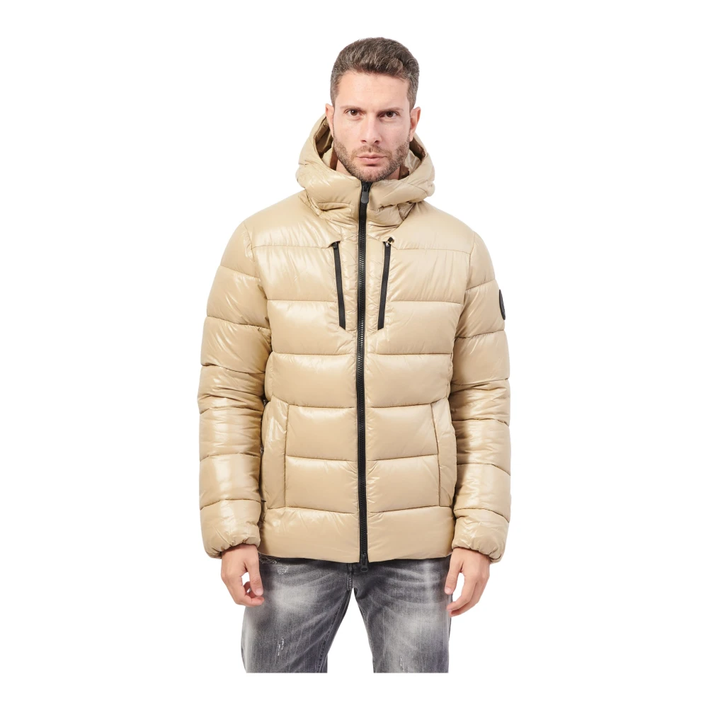 Save The Duck Gewatteerde hoge kraag jas beige Heren