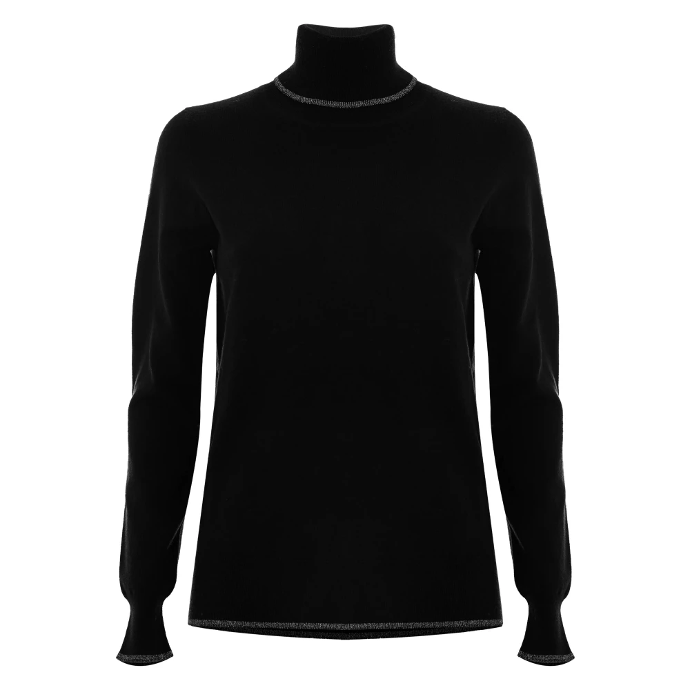 Kocca Donna Nero Maglione A Collo Alto