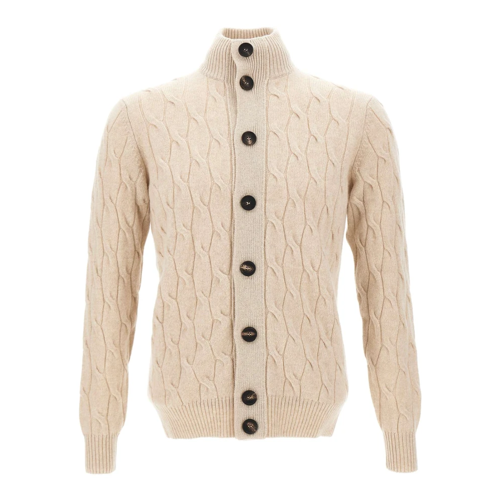 Filippo De Laurentiis Beige Wol Kasjmier Trui Maxi Vlechten Beige Heren