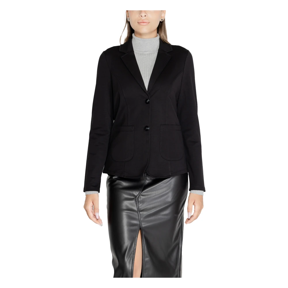 Street One Zwarte Lapel Blazer met Voorzakken Black Dames