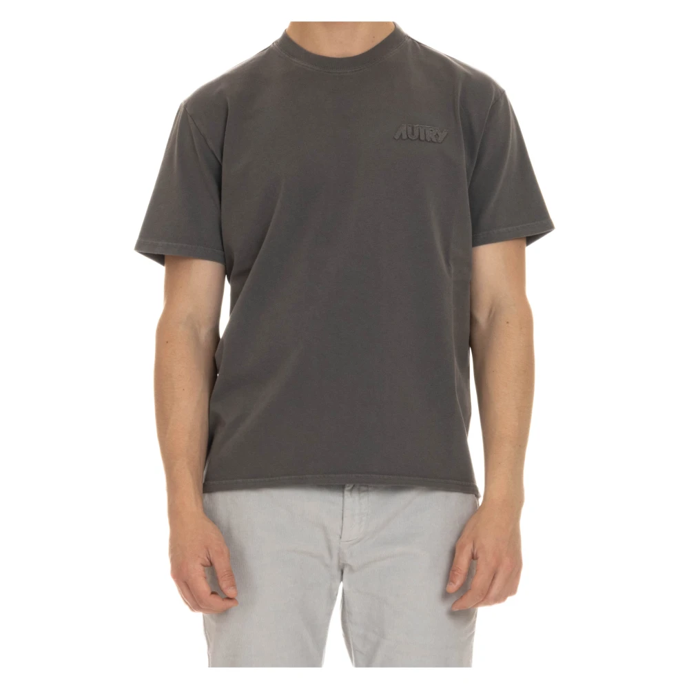 Autry Katoenen Logo T-shirt en Polo Gray Heren