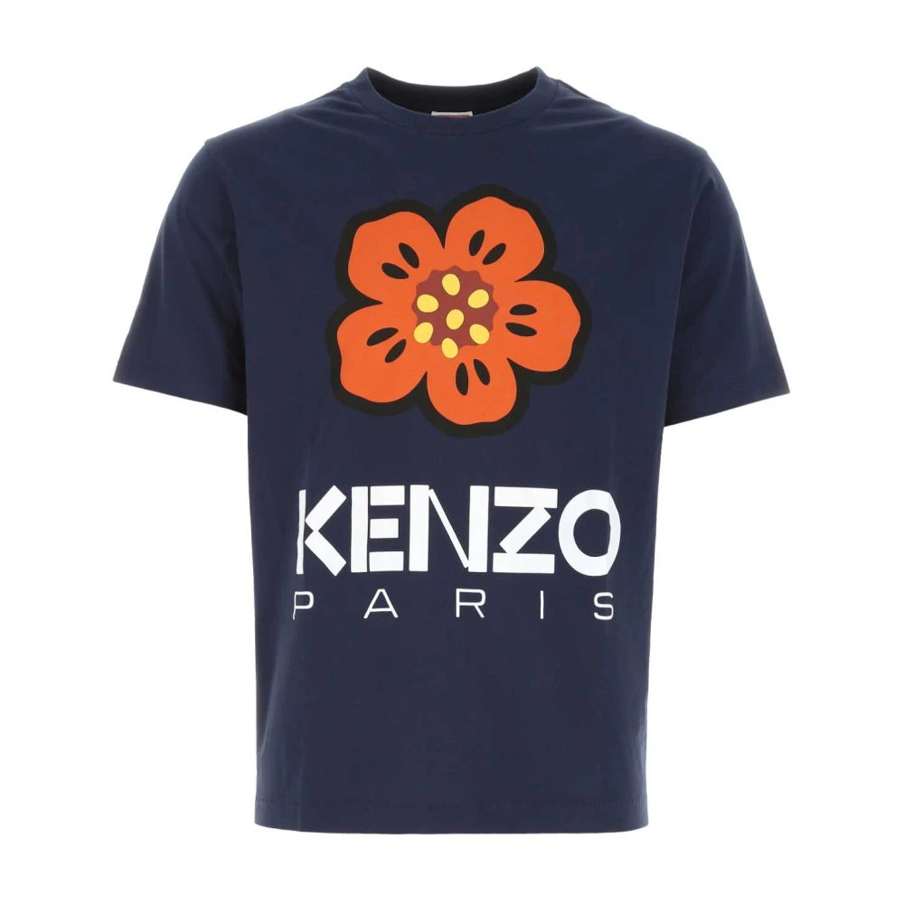 Kenzo Navy blauw katoenen T-shirt Blue Heren