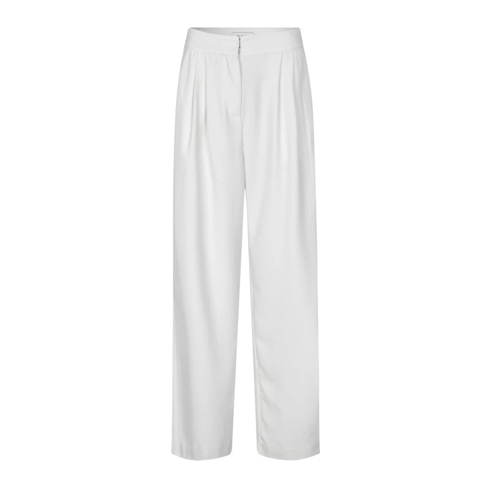 Modström Off White Wide Leg Pantalon Karter White Dames