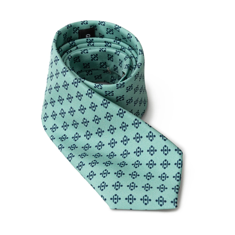 Giorgio Armani Turquoise Zijden Stropdas Green Heren
