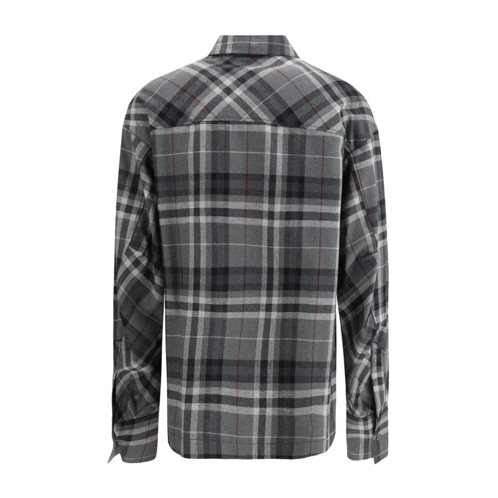 The Attico Geruite patroon klokmouw katoenen overhemd Gray Dames