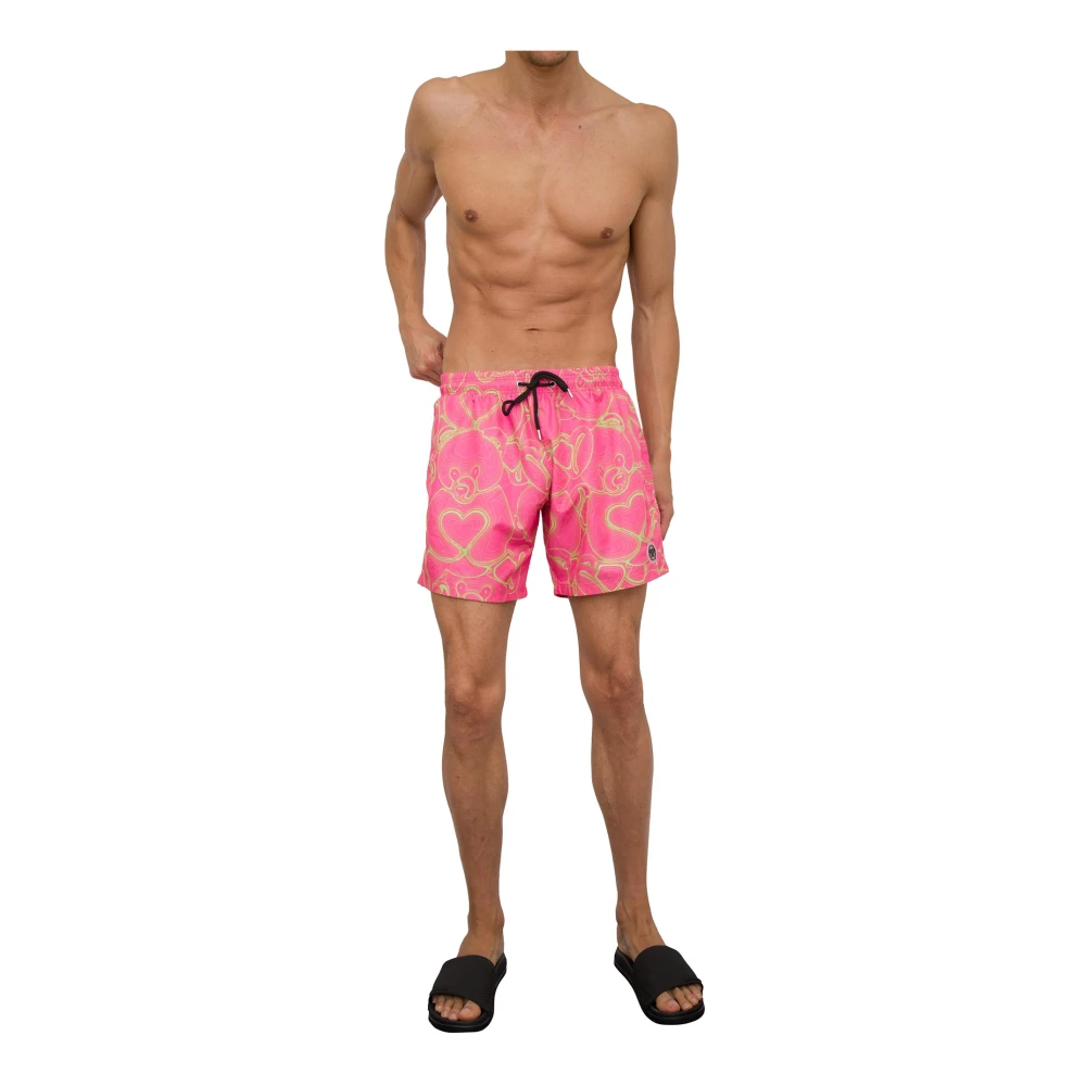 Philipp Plein Men's Multicolor Beachwear, Xl, Teddy Bear Swim Trunks