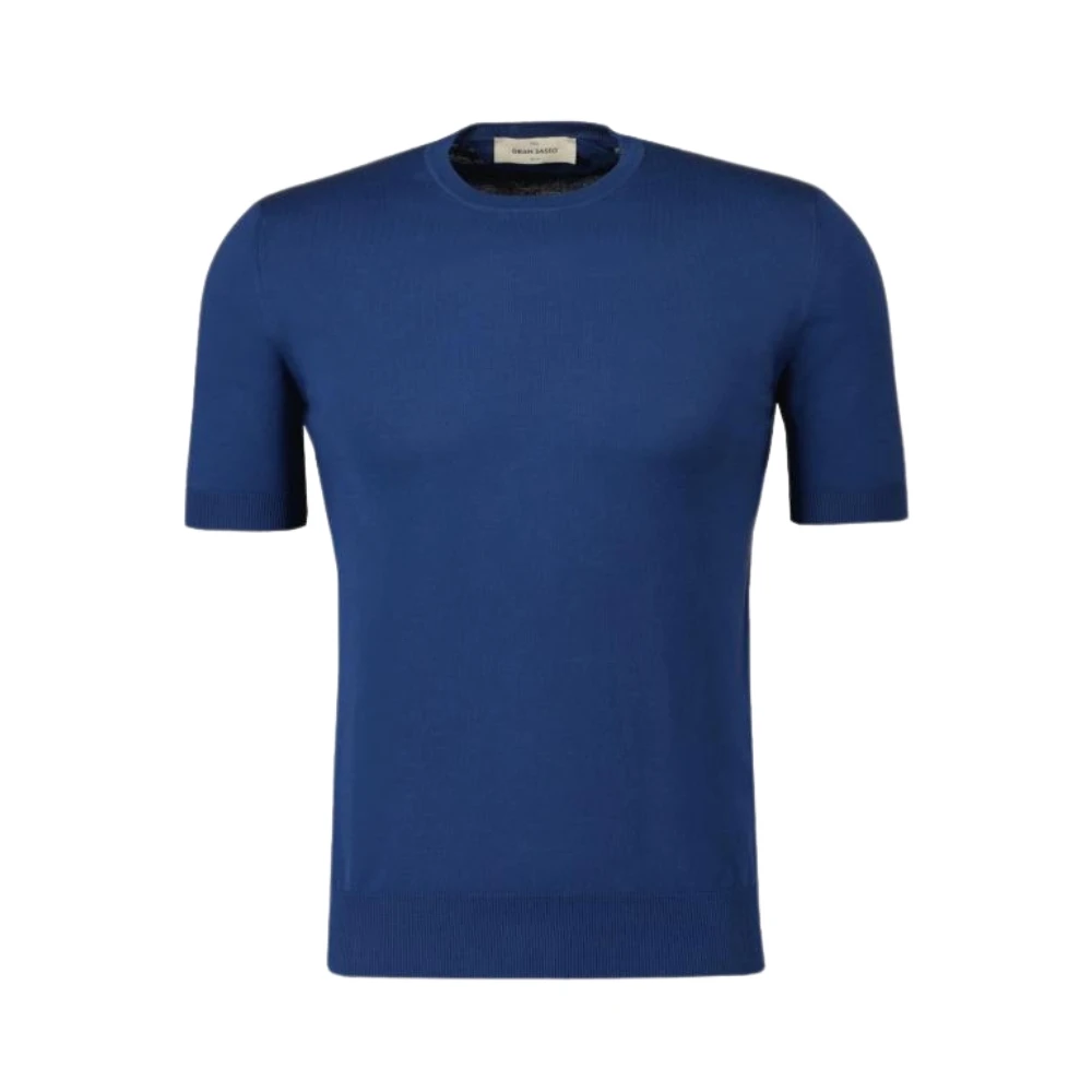 Gran Sasso Casual T-shirt Blue Heren