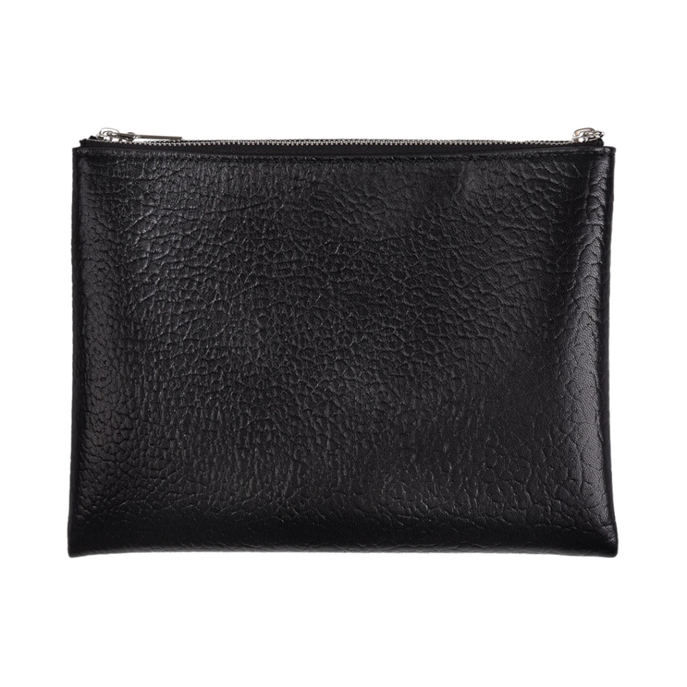 alexander mcqueen Zwarte Korrelige Leren Clutch Tas Black Heren