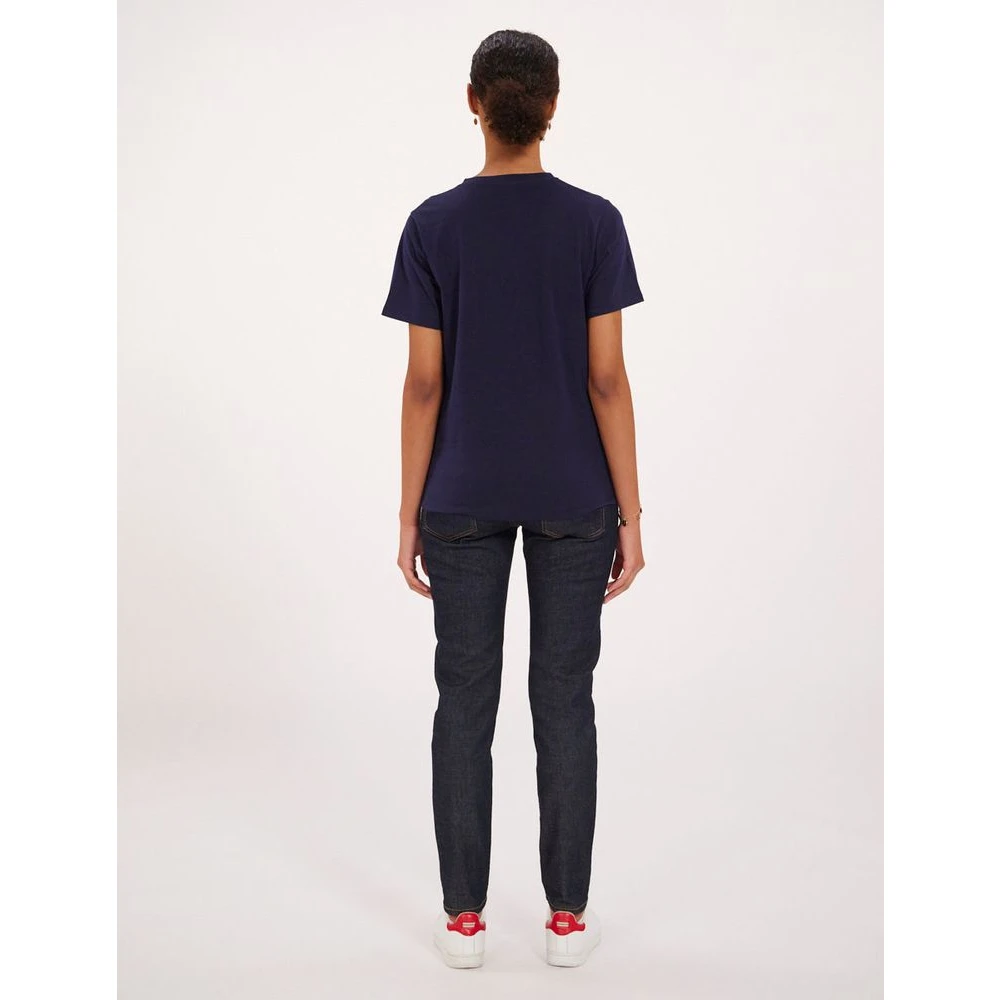Ines De La Fressange Paris Navy Blue Aurore V-hals T-shirt Blue Dames