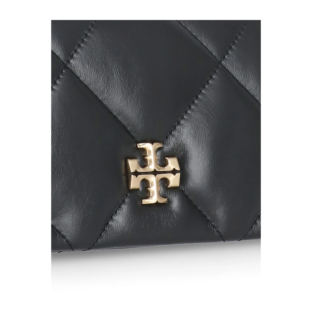 TORY BURCH Zwarte leren schoudertas met klep Black Dames