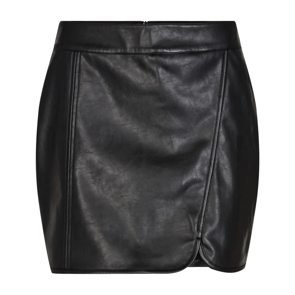 Designers Remix Mini Rok met Wikkeleffect en Leren Look Black Dames
