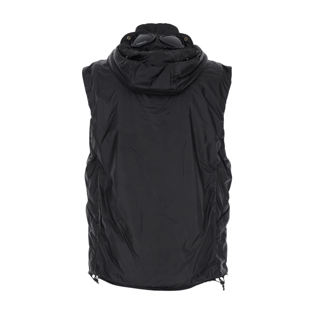 C.P. Company Zwarte mouwloze jas met brildetail Black Heren