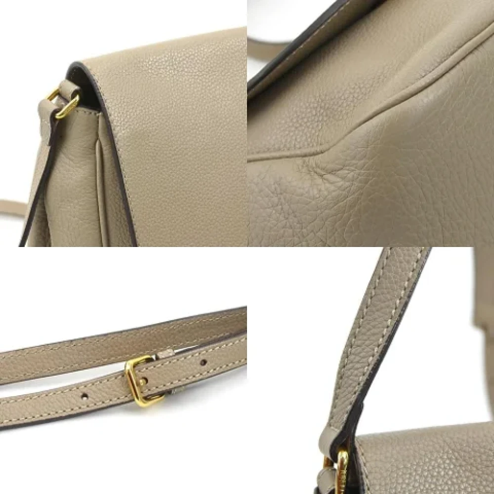 Fendi Vintage Pre-owned Leather fendi-bags Beige Dames