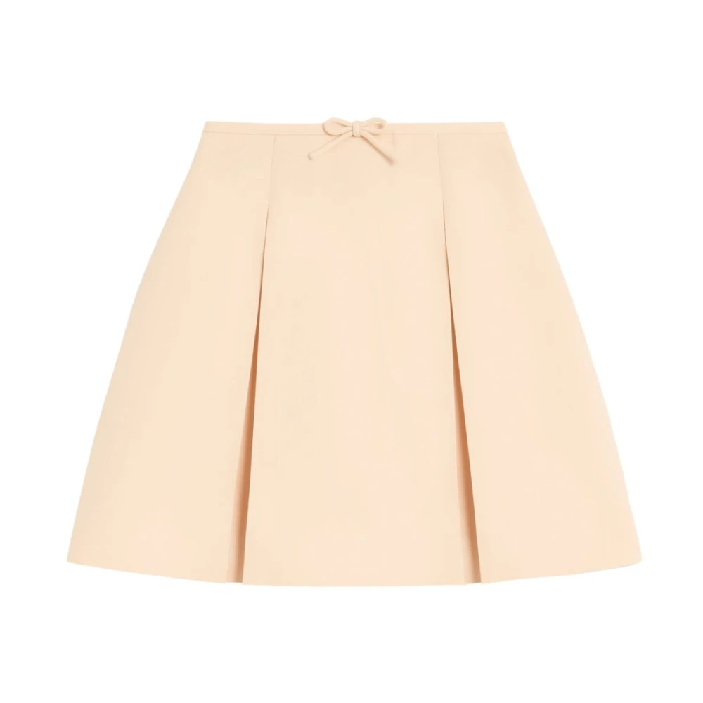 Valentino Garavani A-Lijn Rok met Voorstrik Beige Dames