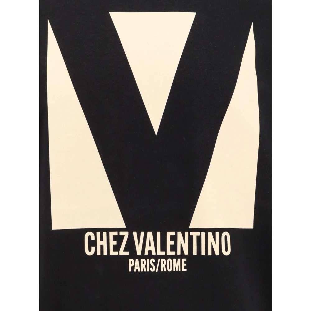 Valentino Katoenen Crew-neck T-shirt met Print Black Heren