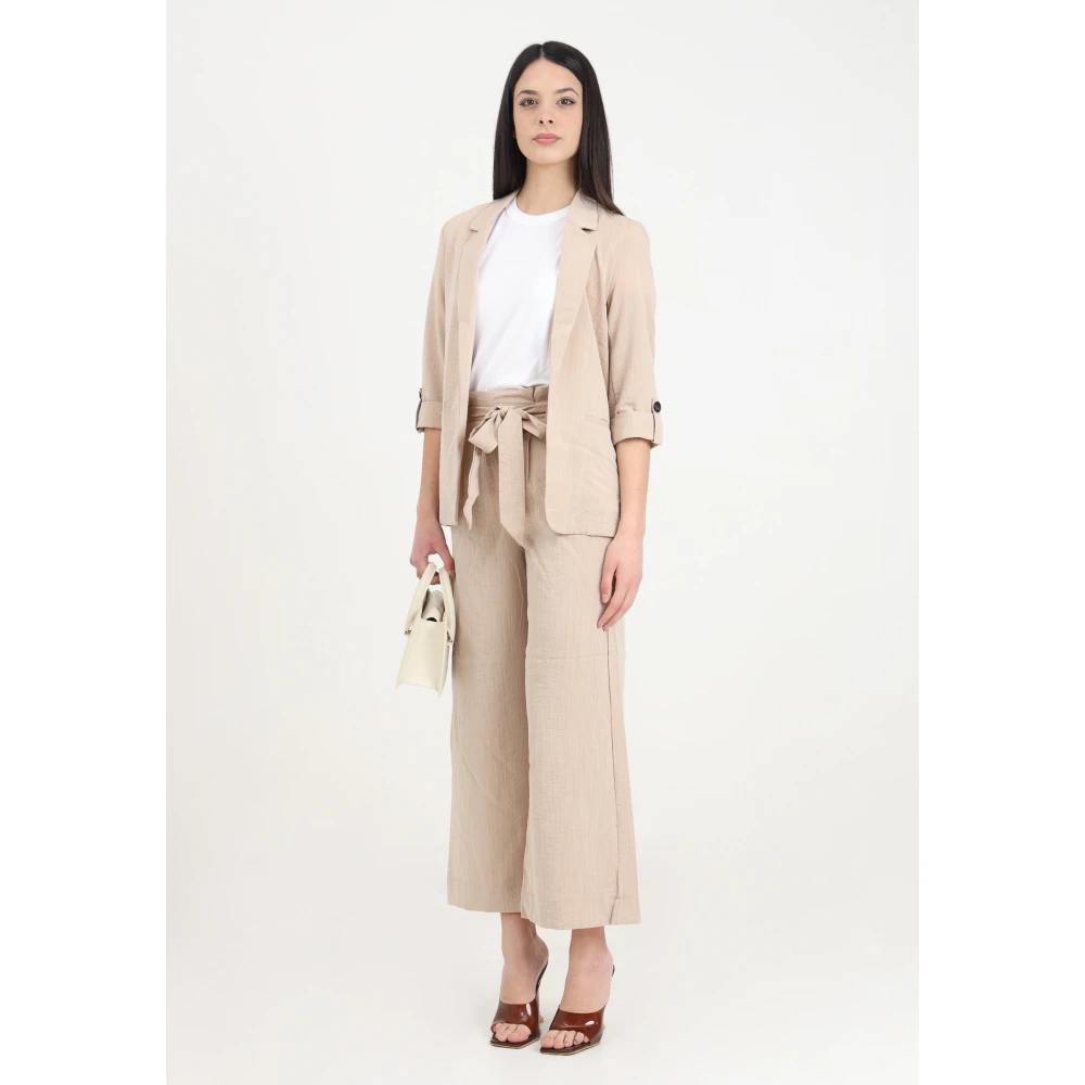 Only Cropped Trousers Beige Dames