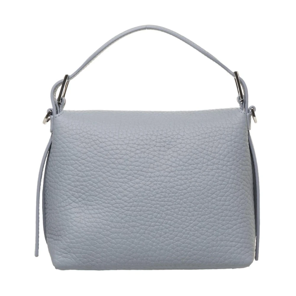 Orciani Blauwe Leren Handtas Elegant Zilveren Details Blue Dames