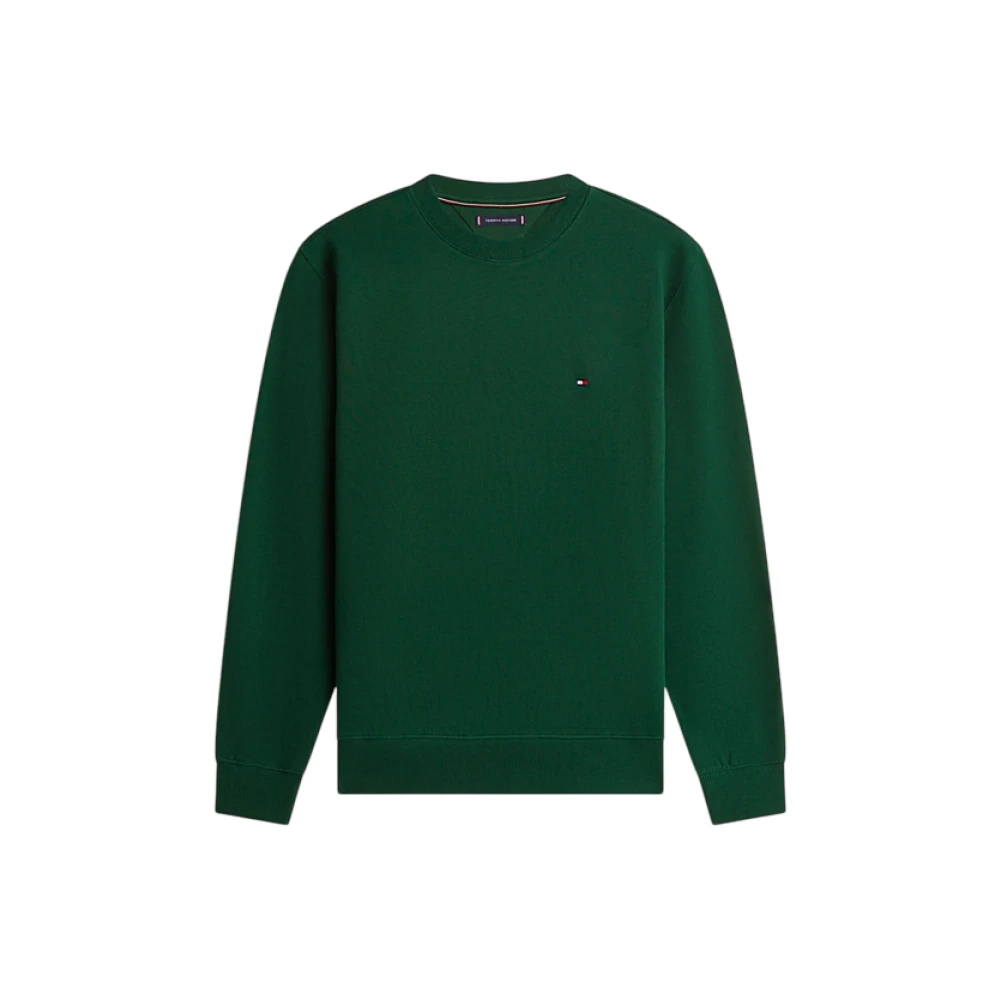 Tommy Hilfiger Men's Green Sweatshirts, M, Terry Crew Neck Sweatshirt