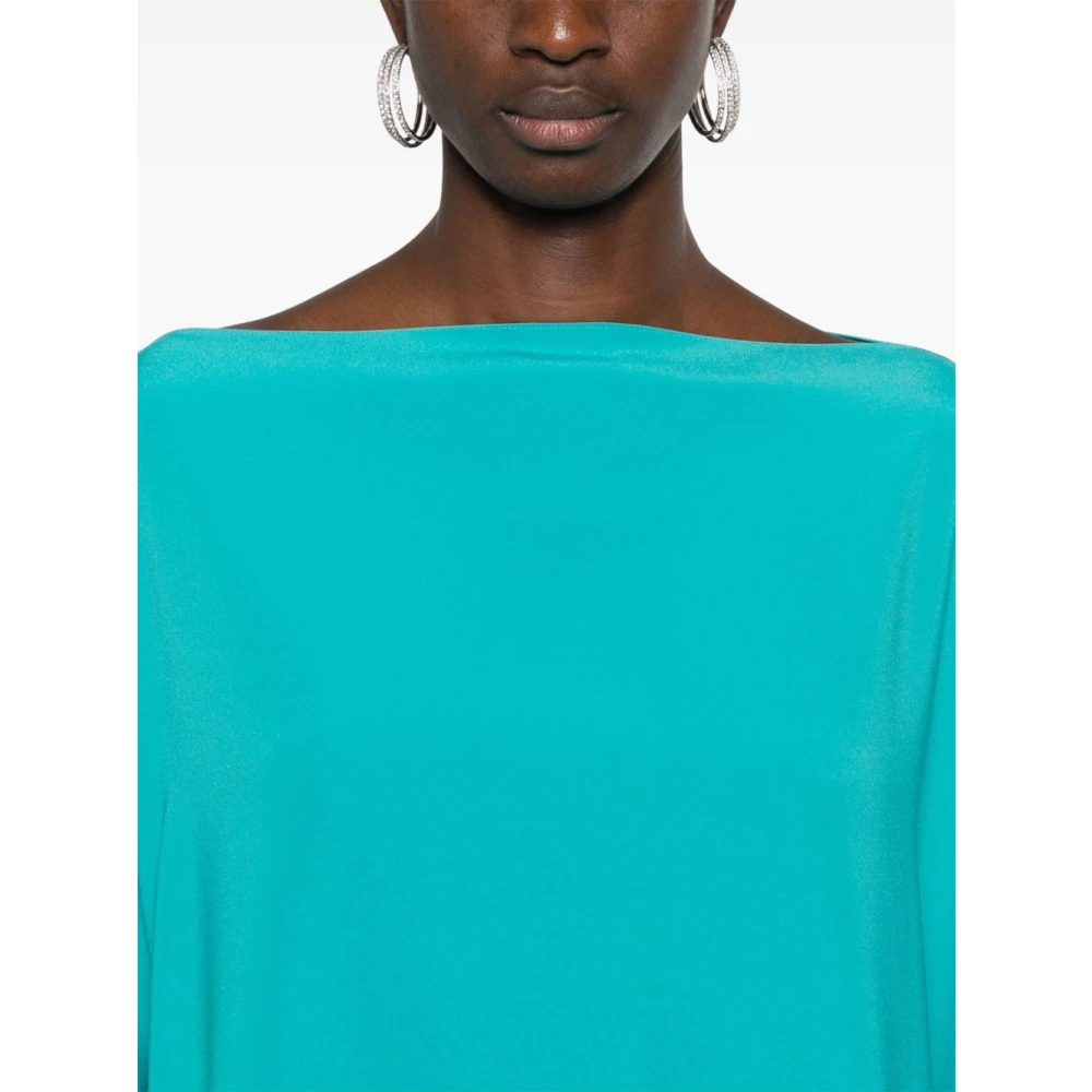 Gianluca Capannolo Blauwe Boothals Kaftan Jurk Blue Dames