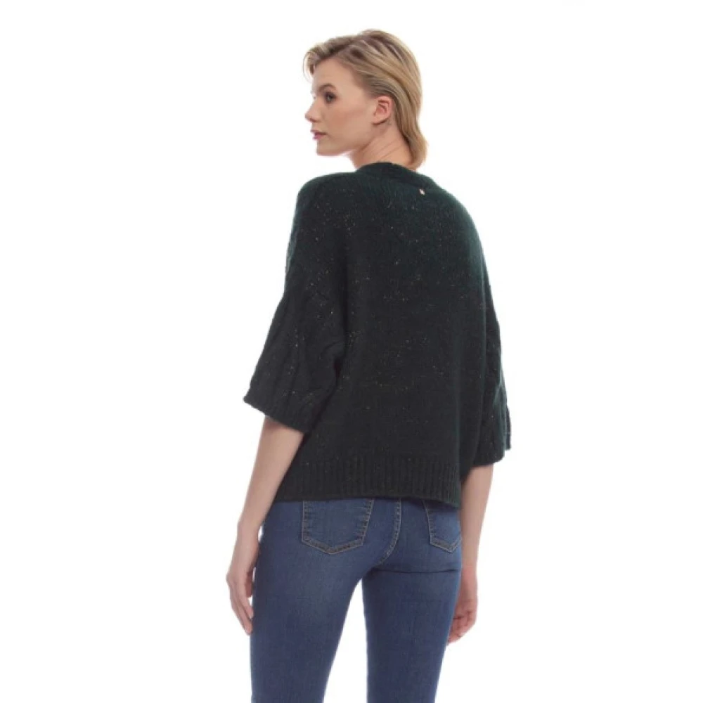 Kocca Geknoopte Batwing Mouw Vest Green Dames