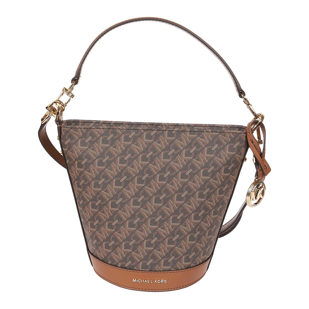 Michael Kors Canvas Emmerzak met Leren Details Brown Dames