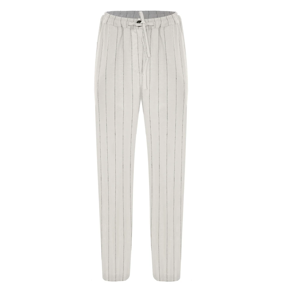Kocca Gestreepte broek met rechte snit Beige Dames