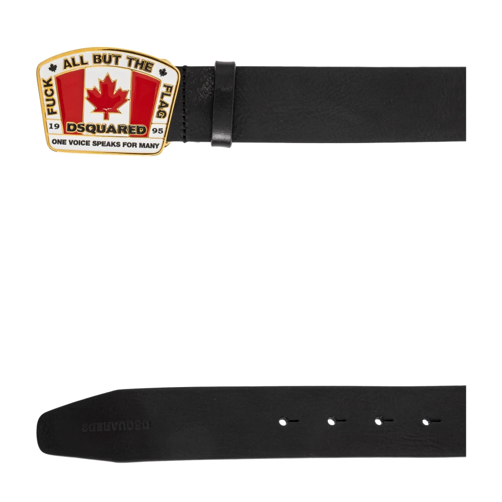 Dsquared2 Leren riem Black Heren