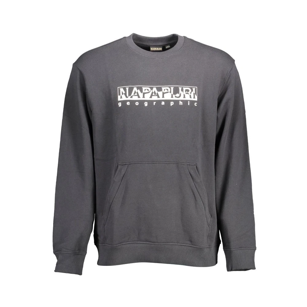 Napapijri Black Sweatshirts, Male, Xl, Long-Sleeved Sweatshirt