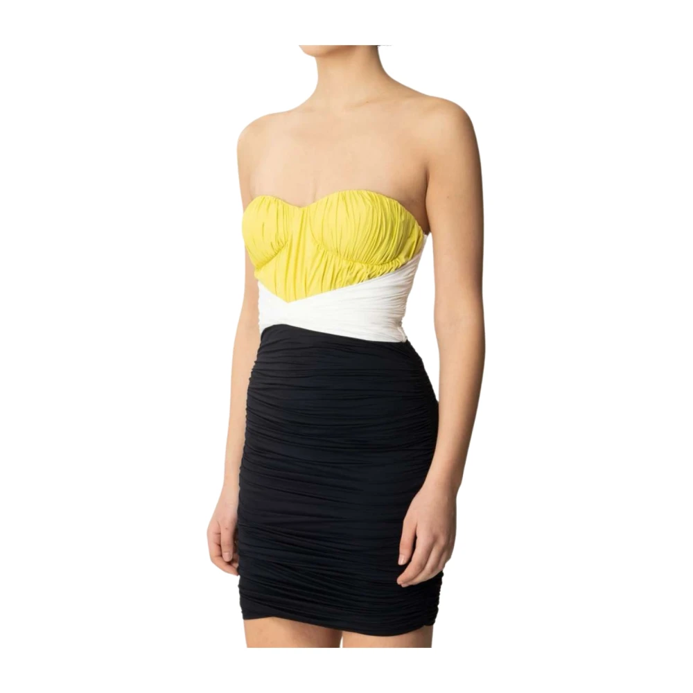 Elisabetta Franchi Multicolor Short Dresses, Female, Xl, Short Draped Tricolor Dress
