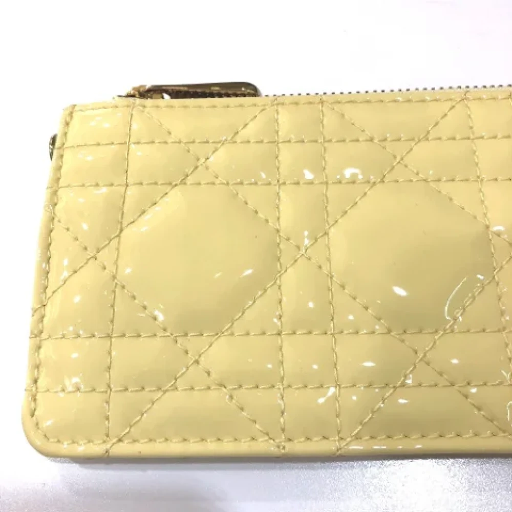 Dior Vintage Pre-owned Leather wallets Beige Dames