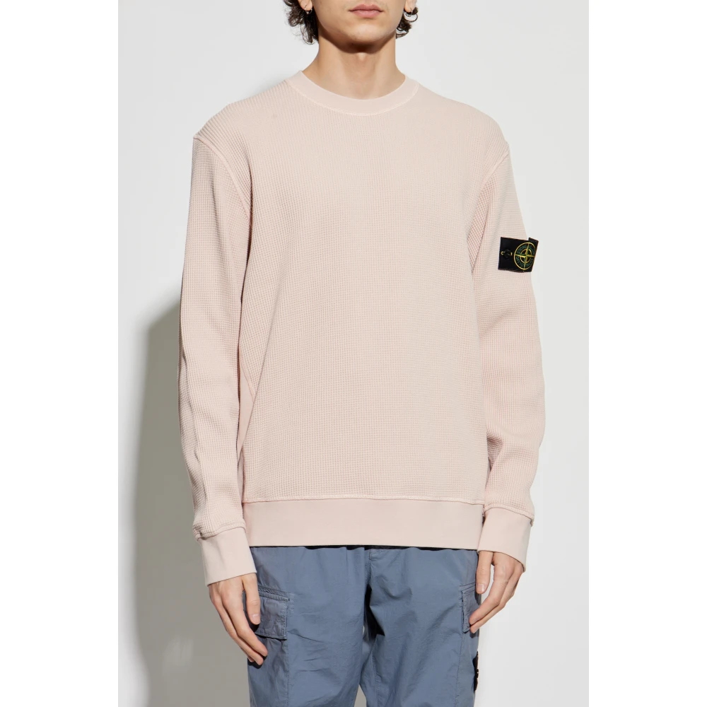Stone Island Sweatshirt met logo Pink Heren