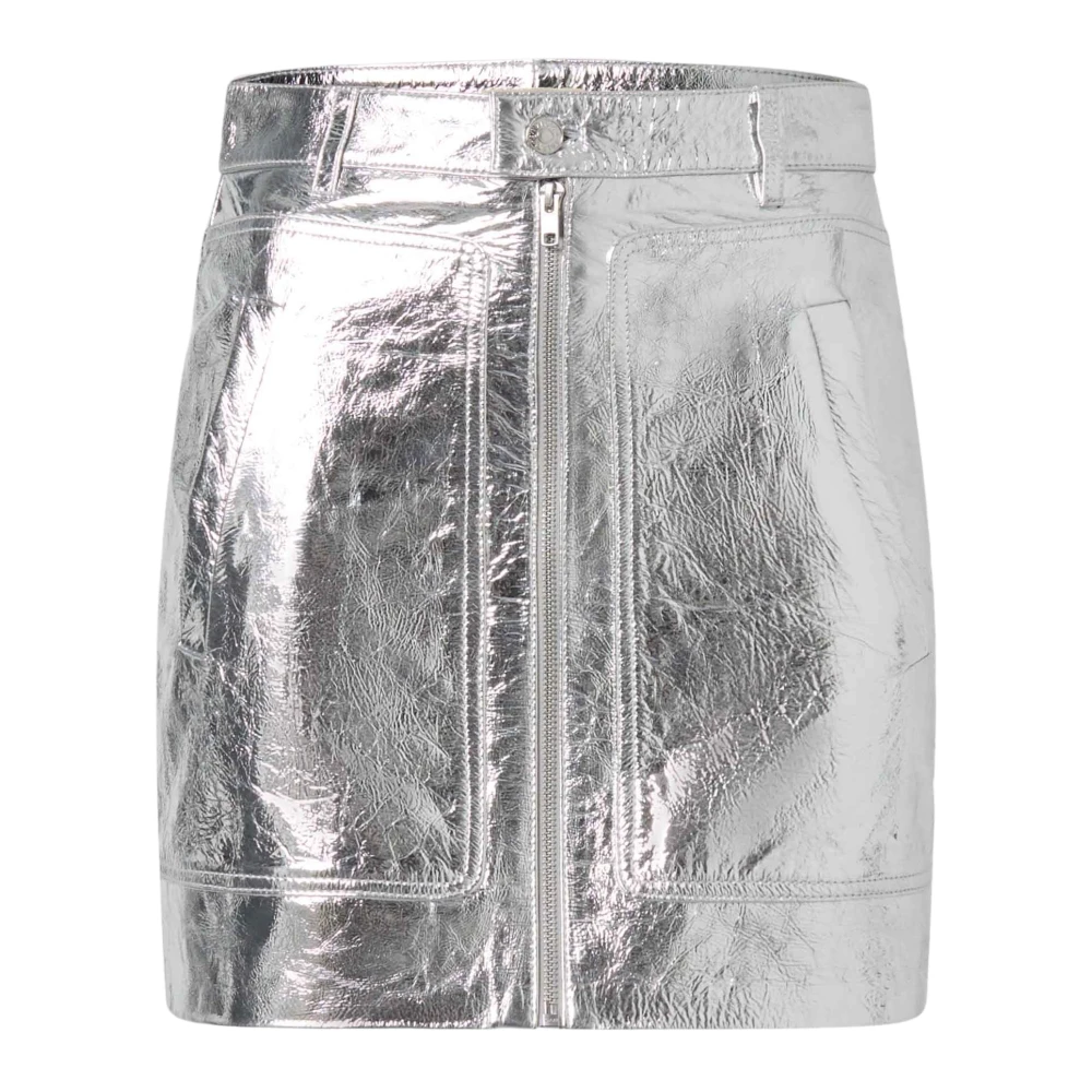 Zadig & Voltaire Metallic Leren Rok Gray Dames