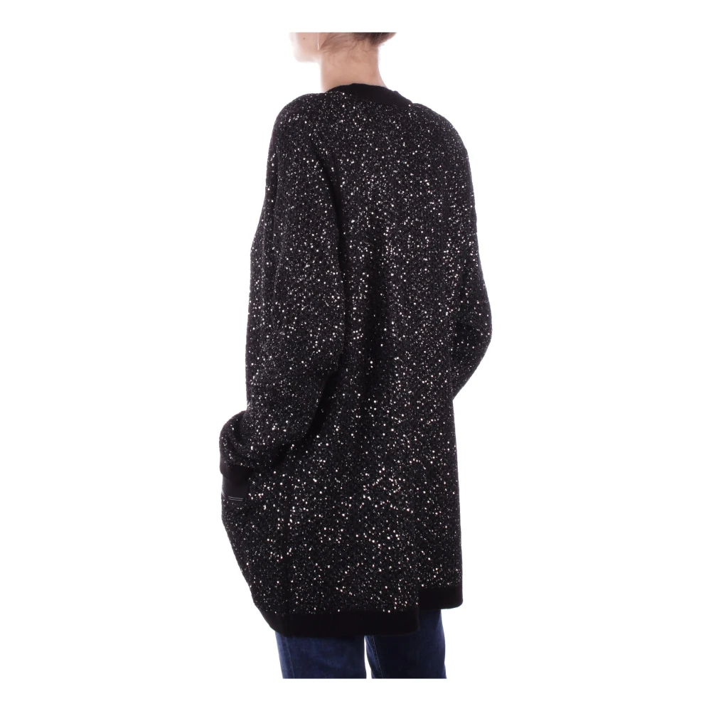 Elisabetta Franchi Front Logo Cardigan Sweaters Black Dames
