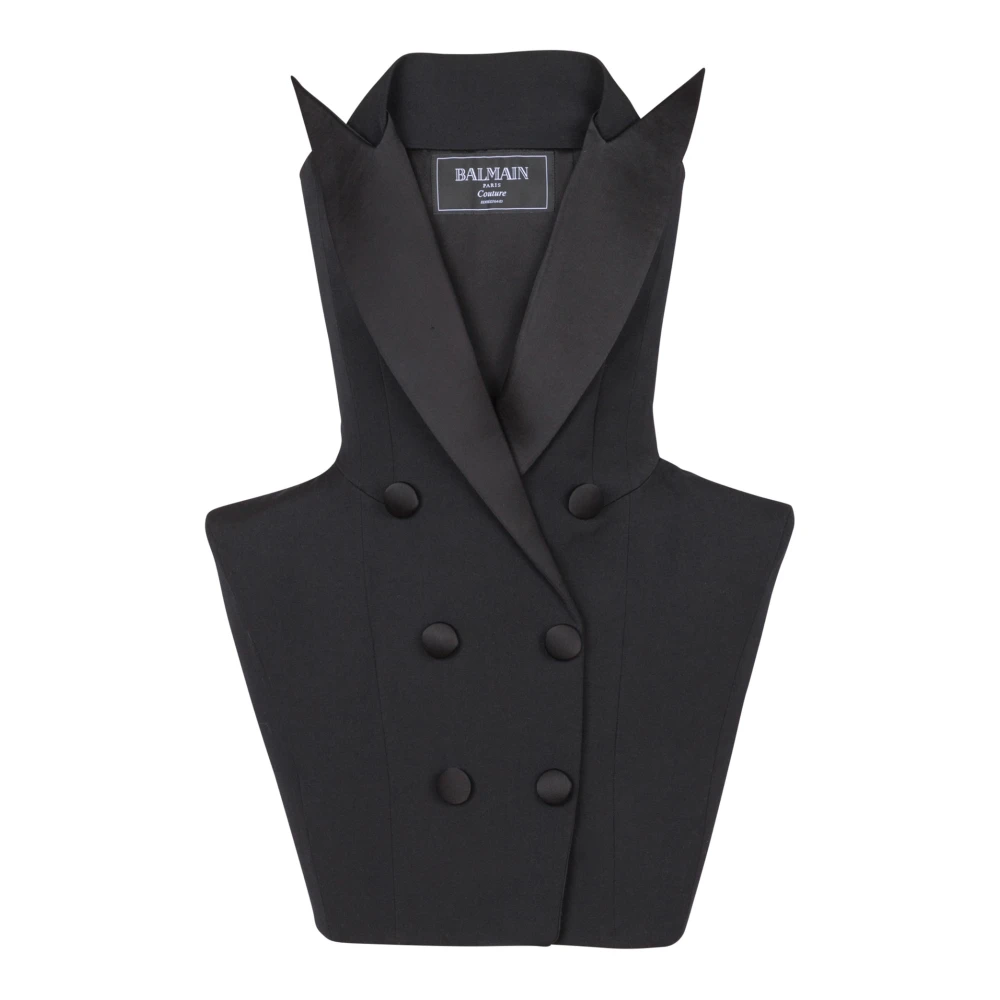 Balmain Grain de poudre Baskische bustierjurk Black Dames