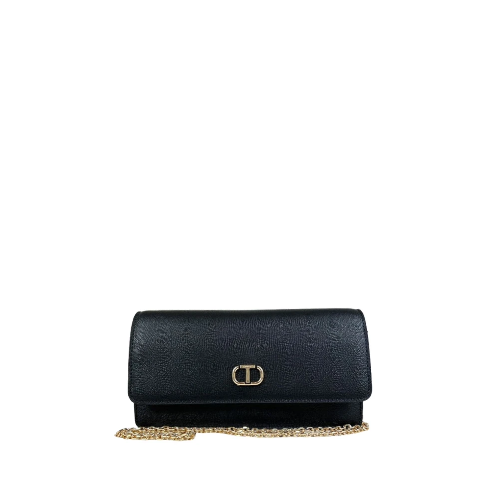Twinset Zwarte Crossbody Tas met Kettingband Black Dames