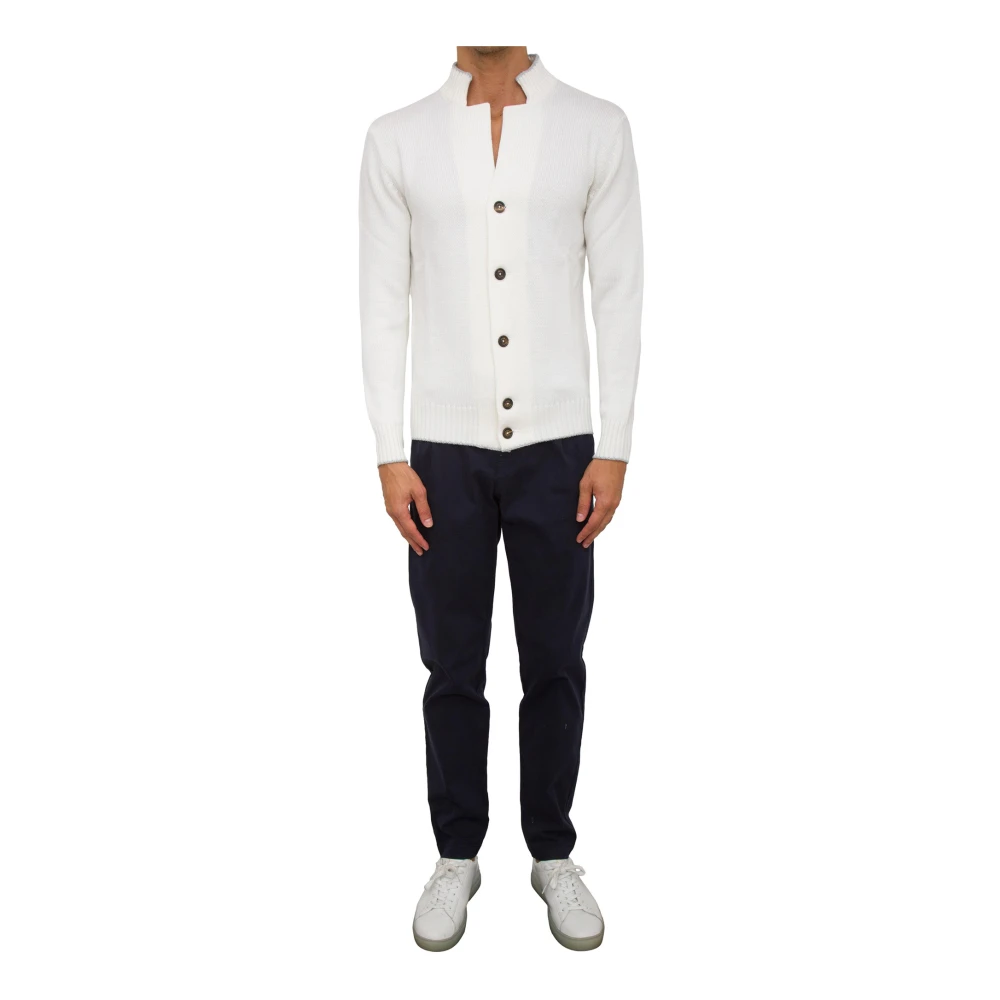 Eleventy Witte Cardigan Sweater White Heren
