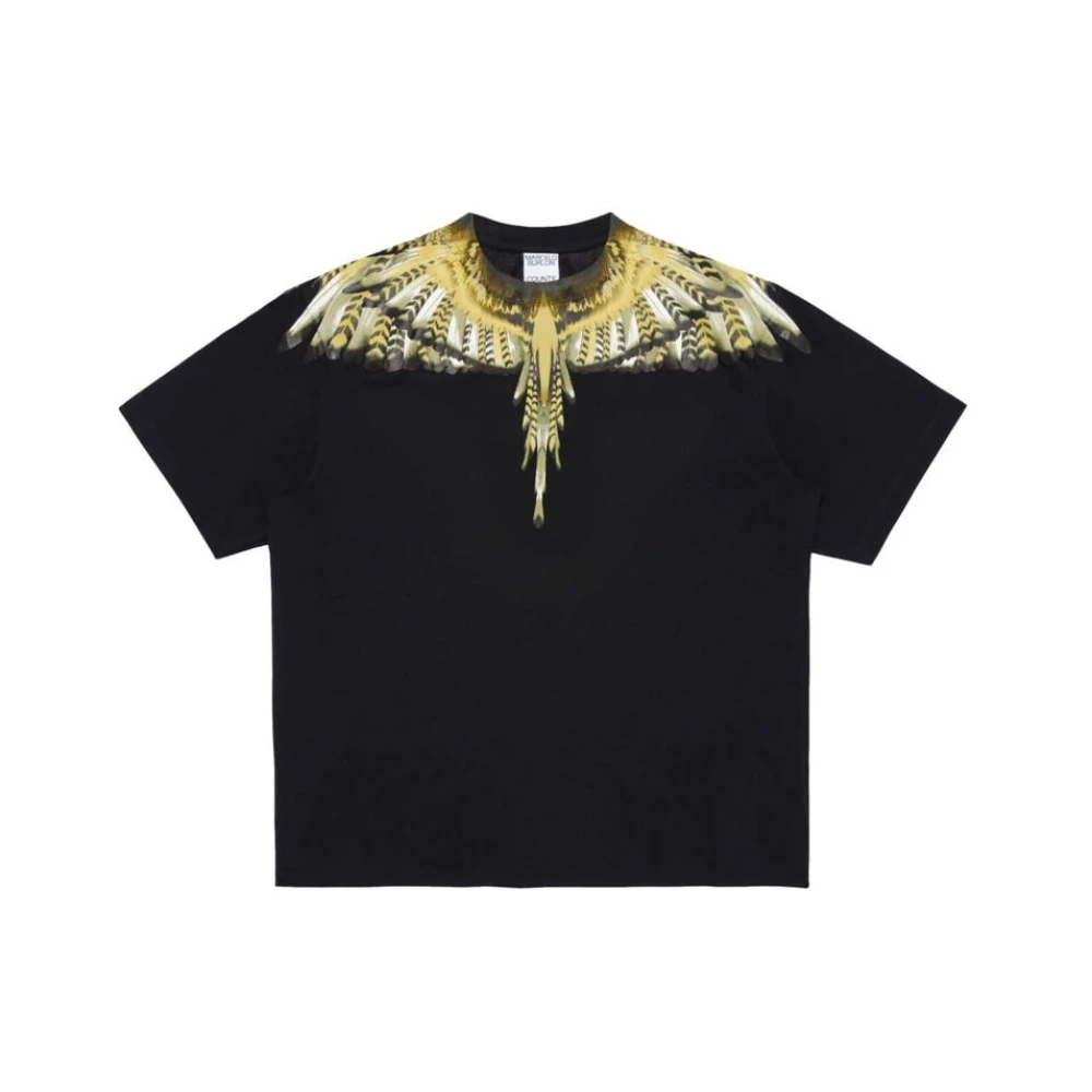 Marcelo Burlon Wings Print Crew Neck T-shirt Black Heren