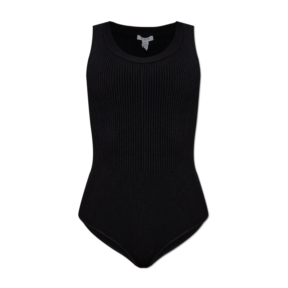Alaïa Geribbeld body Black Dames