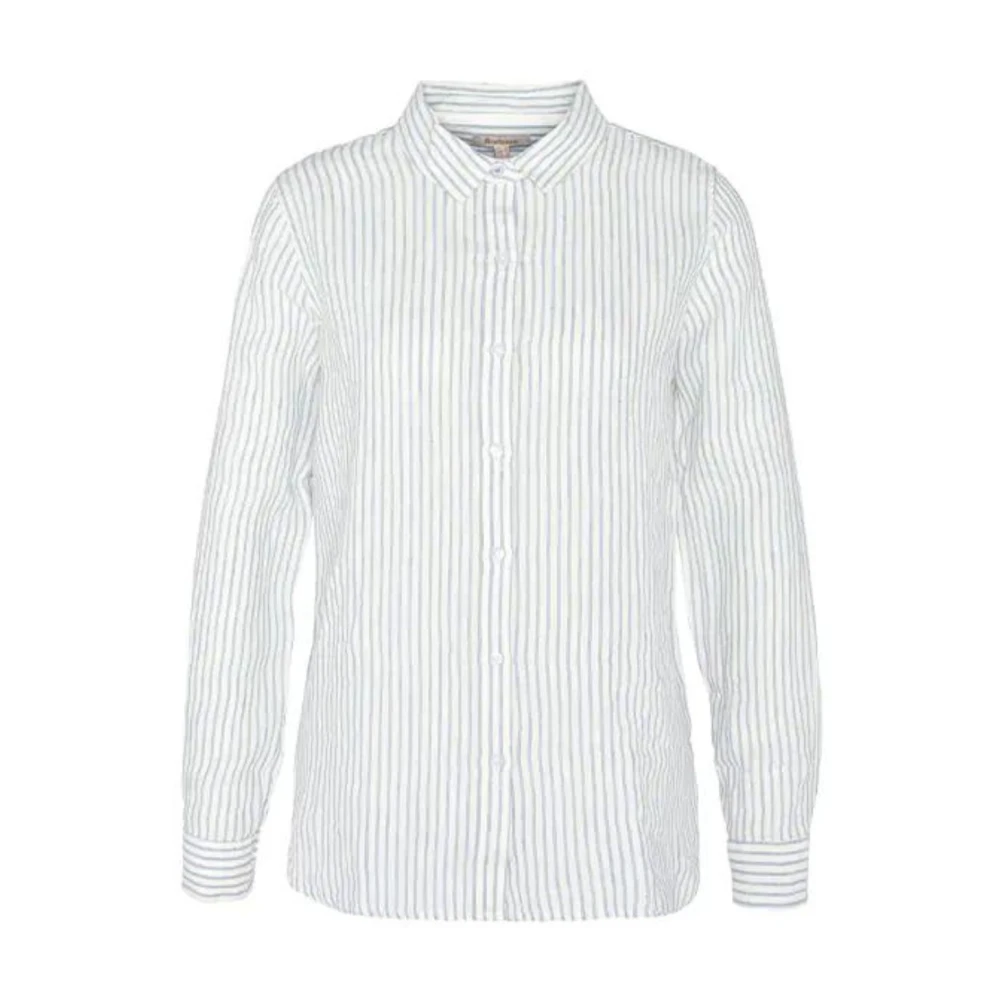 Barbour Witte Linnen Shirt Dameskleding White Dames