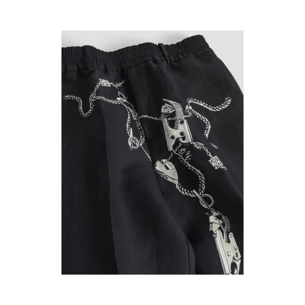 Burberry Elegante Wollen Broek met Iconisch Ontwerp Black Heren