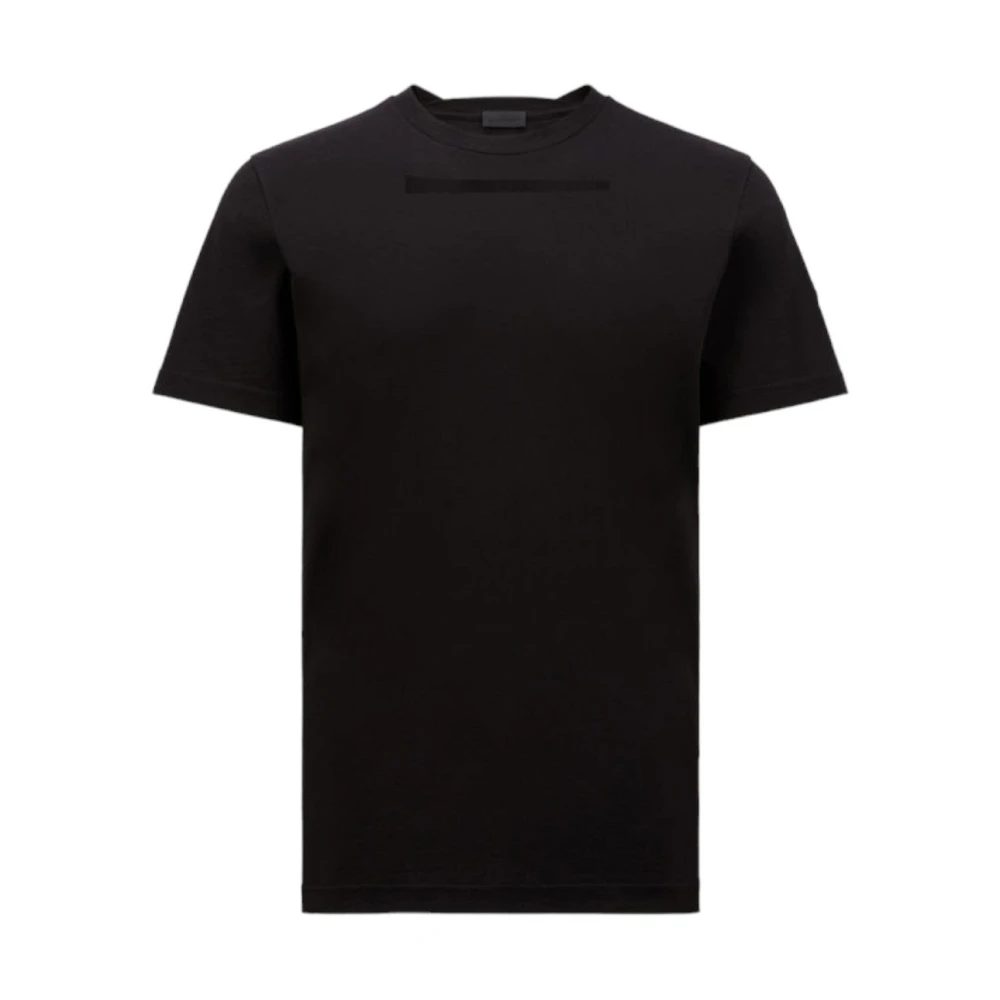 Moncler Men's Black Logo T-Shirt Cotton Jersey
