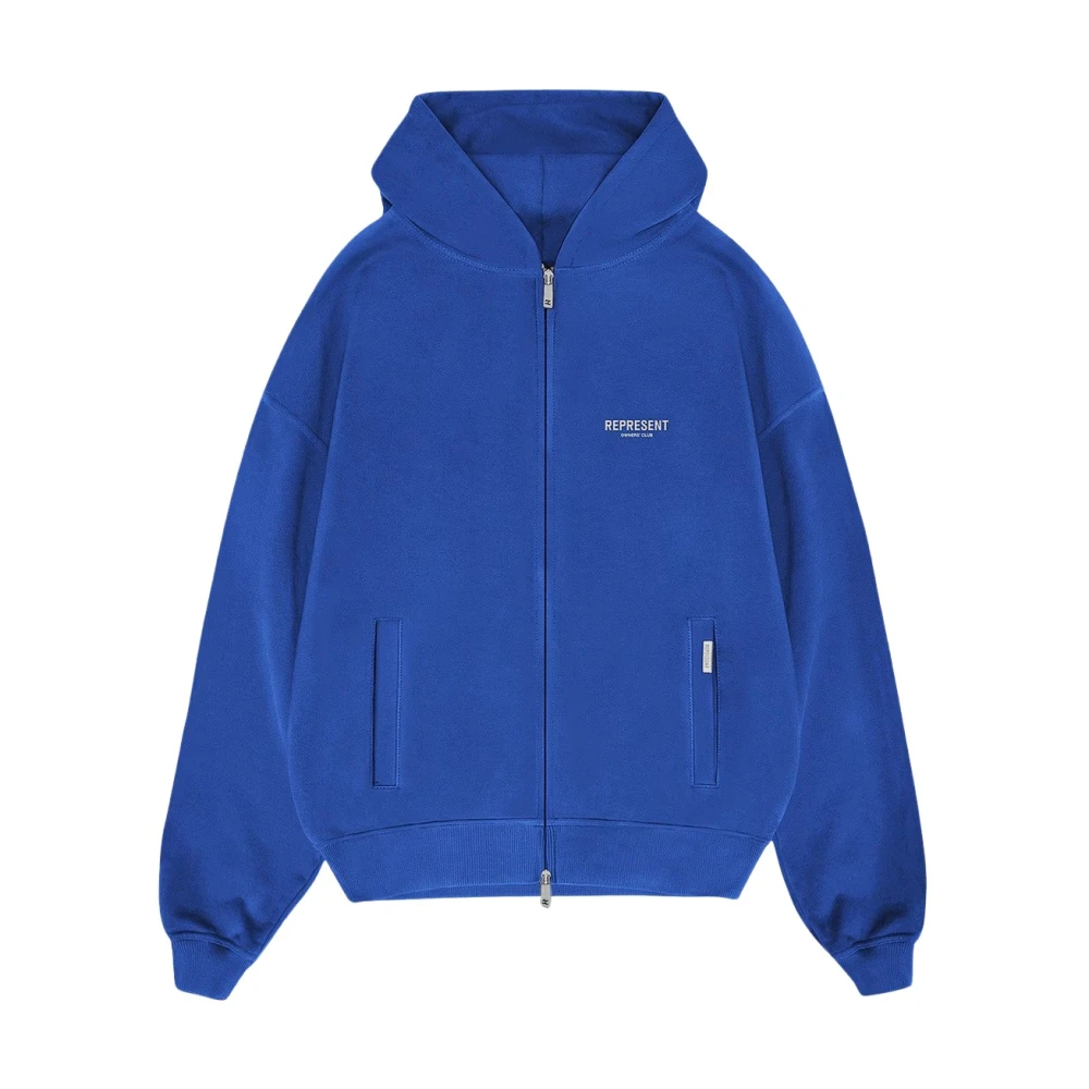 Represent Logo Hoodie Blue Heren