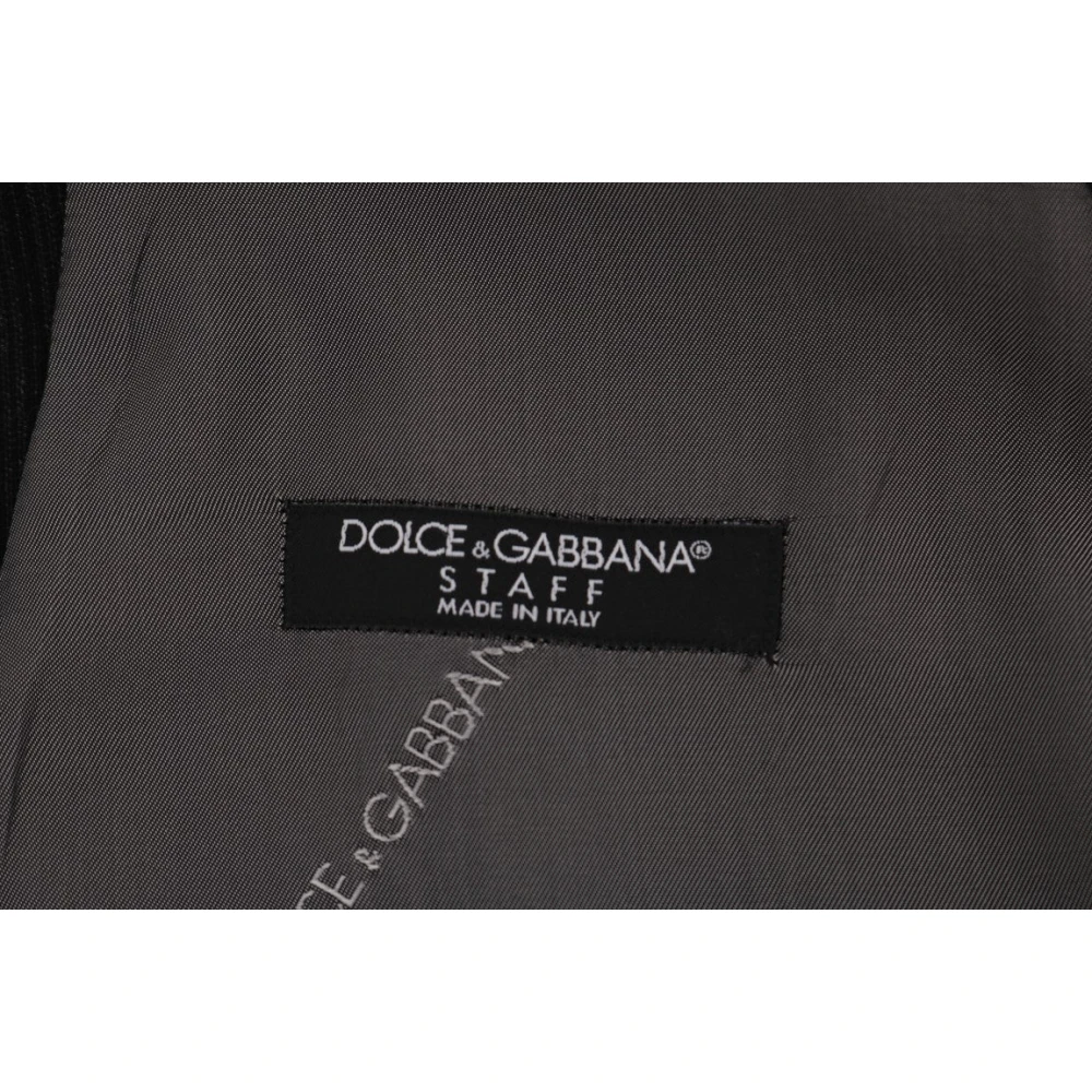 Dolce & Gabbana Elegante Gestreepte Vest Black Heren