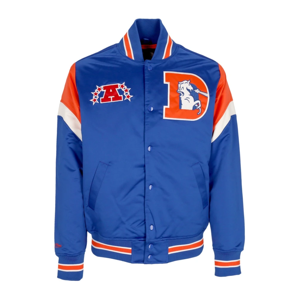 Mitchell & Ness Men's Blue Denver Broncos Bomber Jacket Nfl Team Colors
