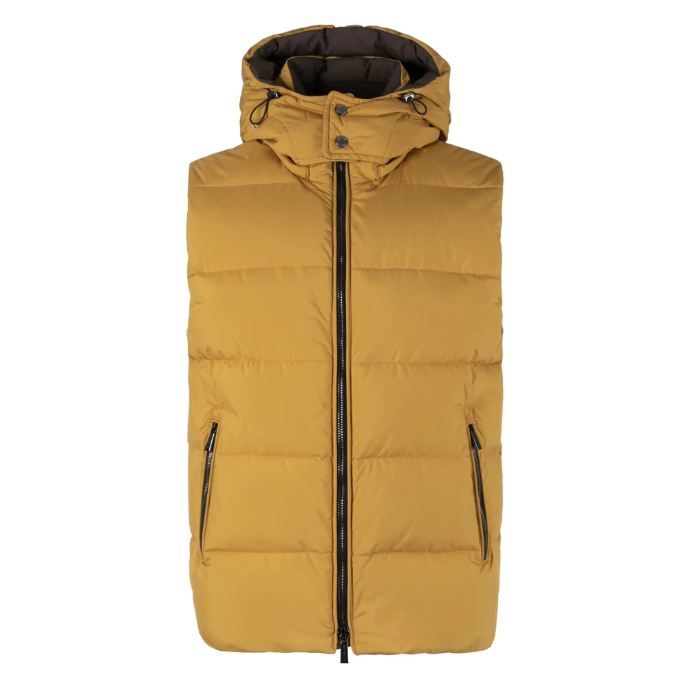 Moorer Capuchon Goose Down Bodywarmer Yellow Heren