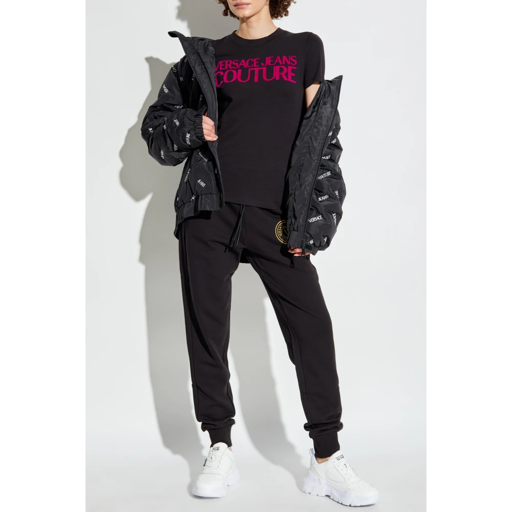 Versace Jeans Couture T-shirt met logo Black Dames