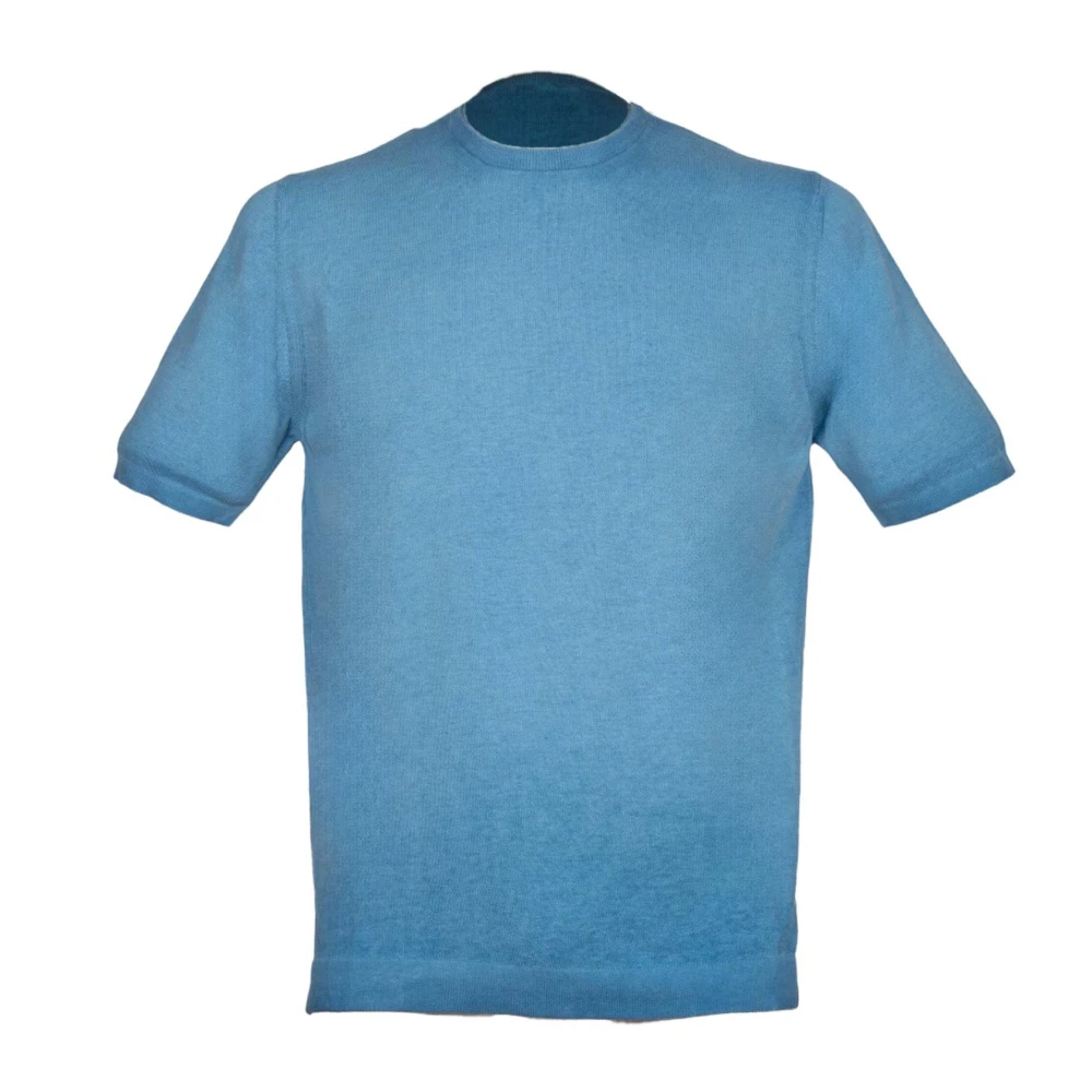 Alpha Studio Turquoise Reverse Cold Ribbed T-shirt Blue Heren