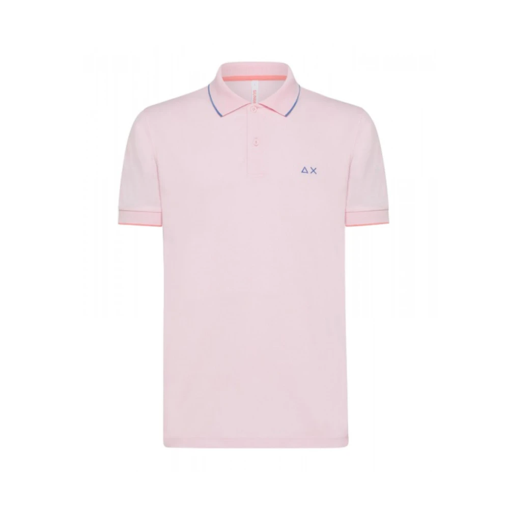 Sun68 Slimme Kraag Polo Shirt Lichtroze Pink Heren